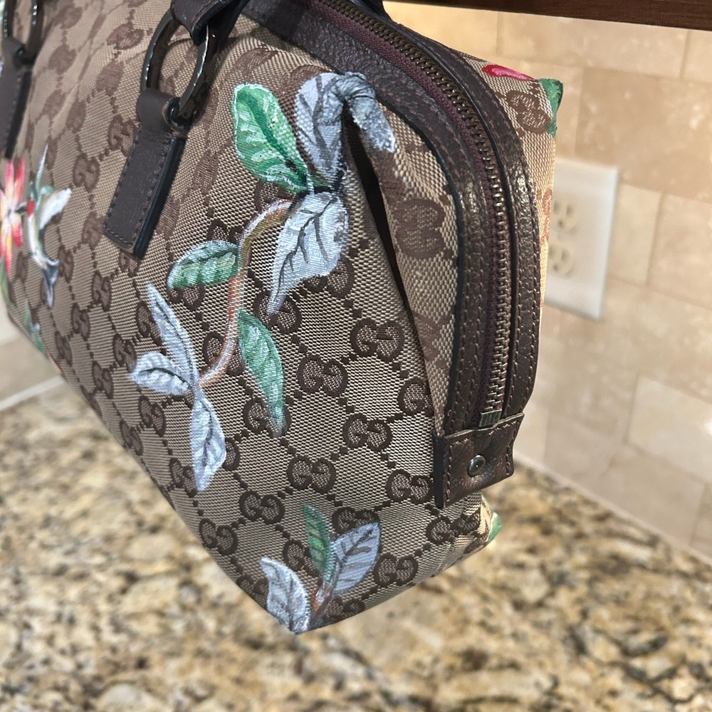 Gucci Brown GG Canvas Floral Print - Picture 9 of 16